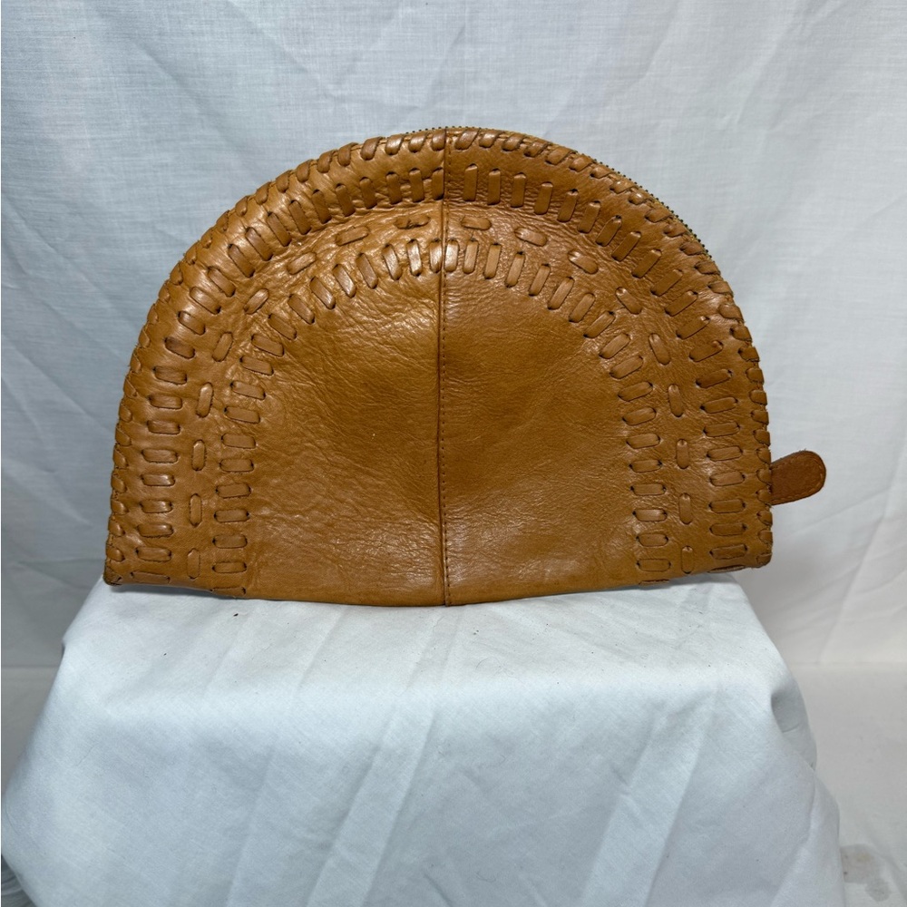 Samsara Tan Leather Embossed Women's Clutch